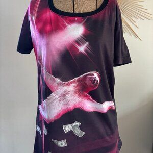 Stripper Sloth Silky Tee Shirt